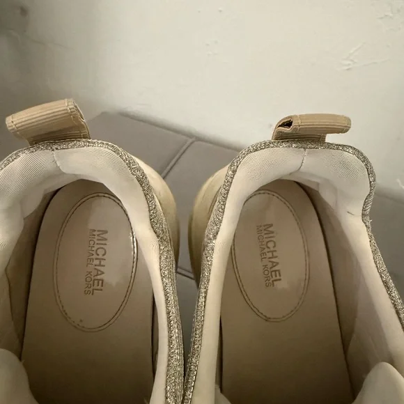 Michael Kors Kids Gold and Beige Sneakers - Picture 5 of 6